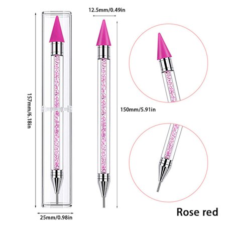 1kpl kaksipäinen pistekynä tekojalokivipoiminta vahakynäkynsi Ar