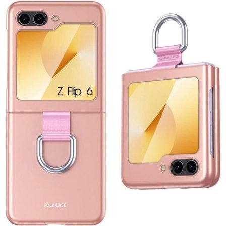 Etui til Samsung Galaxy Z Flip 6, stødsikker beskyttelse med spænde - Pink