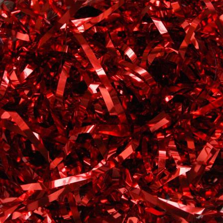 200gsm metallinen silputtu paperi (punainen), ihanteellinen lahjojen koristeluun, korien täyttämiseen ja lahjapaperin käärimiseen