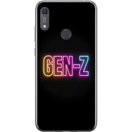 Kompatibel Mobilcover til Huawei Huawei Y6s (2019) Neontekst Gen Z i farverigt lys mod en mørk baggrund i moderne digital stil