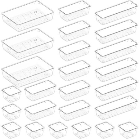 25 Pak Transparent Skuffer Organiser, Opbevaring Skuffedeler