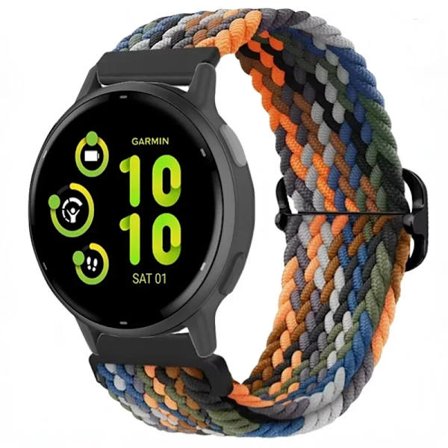 20/22mm Nylon Flätad Loop Rem kompatibel Garmin Forerunner 265 55 965 165 Sportarmband Garmin Venu 3/2 Vivoactive 5 Armbandsbälte