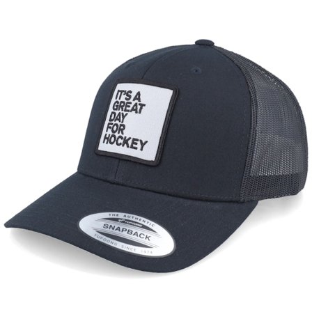 Iconic - Black - trucker - Cap - Great Day For Hockey Black Trucker - Hatstore