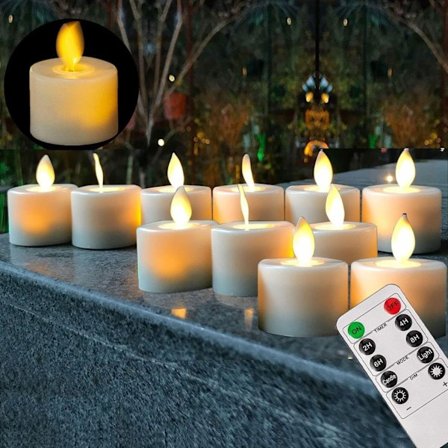 12 kpl paristokäyttöisiä liekittömiä LED-lämpökynttilöitä, välkkyvä mola-sydän LED-lämpökynttilät joulu halloween juhla-WELLNGS
