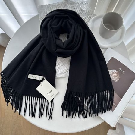 Enfärgad cashmere scarf sjal dam vinter exklusiv mångsidig 250g höst och vinter ny varm scarf