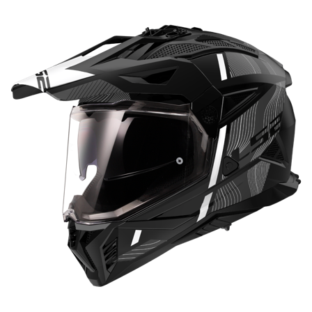 Casco Adventure LS2 MX702 Pioneer II Negro mate/Blanco S