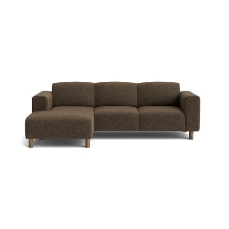 Toledo Chaiselongue-Sofa, links, Anthology Braun, einfarbig, stilvolles Design, großzügige Sitzfläche, hoher Sitzkomfort, modern, 230x78cm