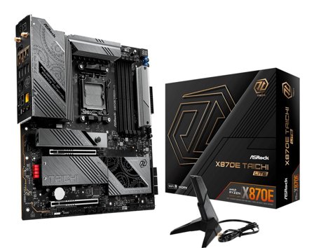 ASRock X870E Taichi Lite, ATX AM5, DDR5, 1x M.2 PCIe 5.0, 2x USB4, 5GbE LAN, Wi-Fi 7 160MHz (802.11be)