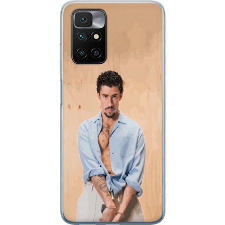 Yhteensopiva Puhelinkuori Xiaomi Redmi 10 Bad Bunny Super Bowl-inspiroima grafiikka, jossa NFL-trofe ja San Franciscon silta urheilusuunnittelussa