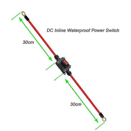 DC12V Inline Strömbrytare DC12-24V Dpst Dubbelsidig Kabeldragning Strömbrytare 25A IP67 Med På/Av Anslut/Frånkopplingsbrytare