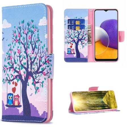 Plånboksfodral Samsung Galaxy A17 - Ugglor på Gunga