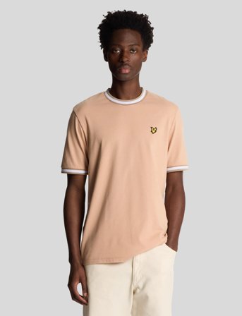 Lyle & Scott Multi Tipped T-Shirt - Coral - XS
