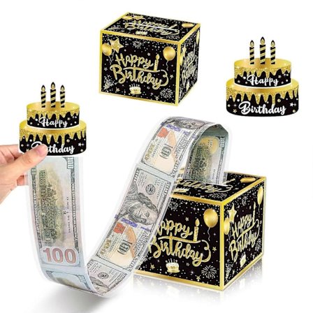 Pengagåvor Födelsedag Pengagåva Låda DIY Förpackning, Svart Presentask För Pengagåvor, DIY Pengagåva Låda (FMY)