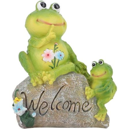 Hagesimulering av frosk, dekorative dyrestatuer i harpiks