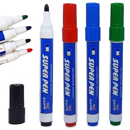 4-Pak - Whiteboardtuscher / Whiteboard Pen - 4 farver