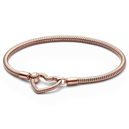 Naisten rannekoru - 582257C00-18 - Hopea 925 - Ruusukulta - 18 cm - Kiinteä torque-tyyli