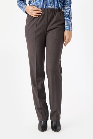 BRANDTEX - Sofie Bukser - Kold Brun - Slim Fit / Elastik i Taljen