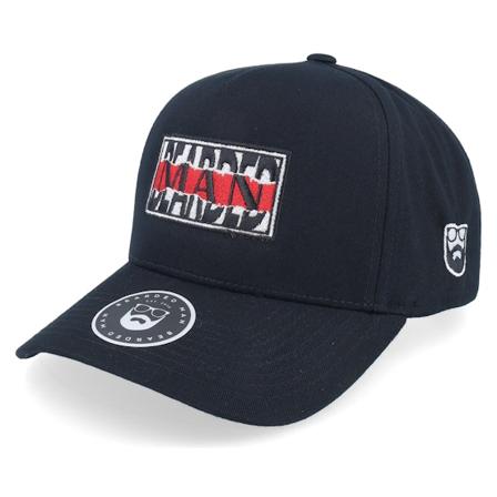 Bearded Man - Svart adjustable Caps - American Punk Logo Black A-Frame Adjustable @ Hatstore