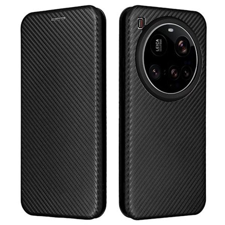 SKALO Xiaomi 15 Ultra 5G Carbon Fiber Plånboksfodral - Svart
