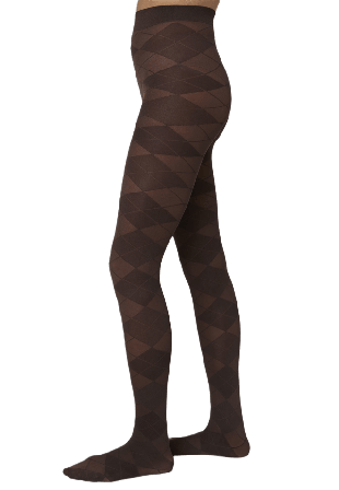 Swedish Stockings Rebecka Argyle Tights Strumpbyxor Dam Brun L