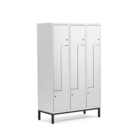 Z-Spind CLASSIC, 3 Module/6 Türen, 1940 x 1200 x 550 mm, grau