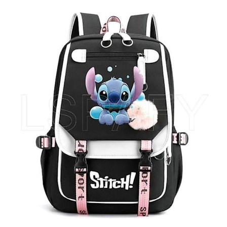 Disney Stitch Theme Backpack, Usb Rechargeable Backpack, Large-capacity School Bag Oxford Waterproof Travel Outdoor Bag Style B1