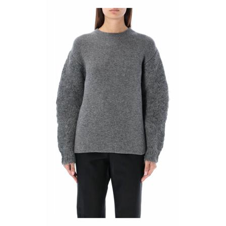 Jil Sander, Women Clothing Knitwear Grey Melange Grijs, Dames, Maat:S