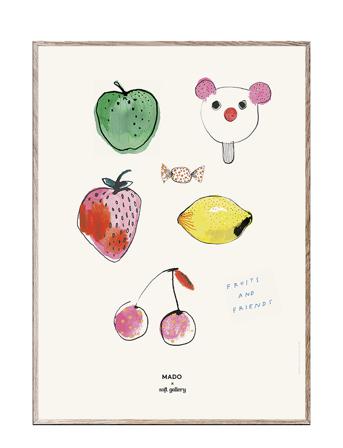 Fruits & Friends - 50X70 Home Kids Decor Posters & Frames Posters Food Monivärinen/Kuvioitu MADO