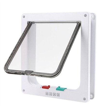 Kæledyr Hund klap Dør Smart Sikkerhed 4 Way Lås ABS Plast Dør