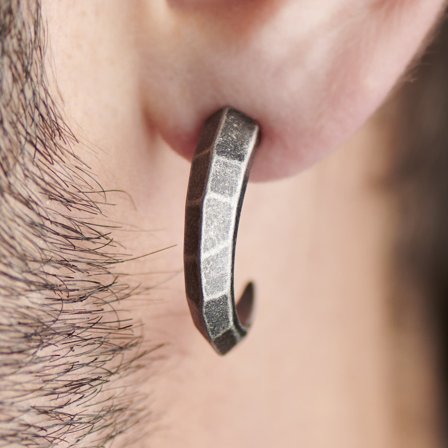 Harmaa teräksinen Jax-kynsikorvakoru for Men