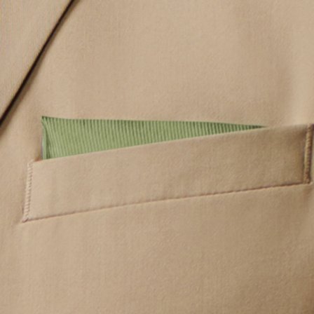 Pañuelo de bolsillo de grogrén verde claro para hombres - Pañuelos de bolsillo de color liso