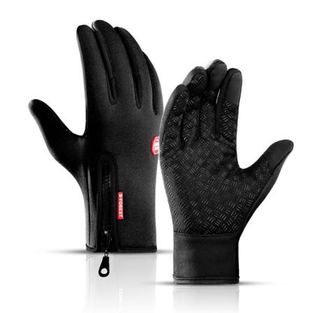 Utomhus Vintercykling Sport Full Finger Stänkskyddad Pekskärm Varma Handskar Män Dam Klätterhandskar black s