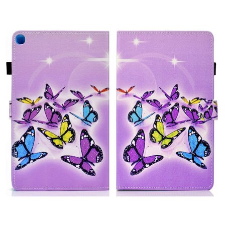 Samsung Galaxy Tab A7 10.4 (2020) Cool Mønster Lær Flippetui - Sommerfugler