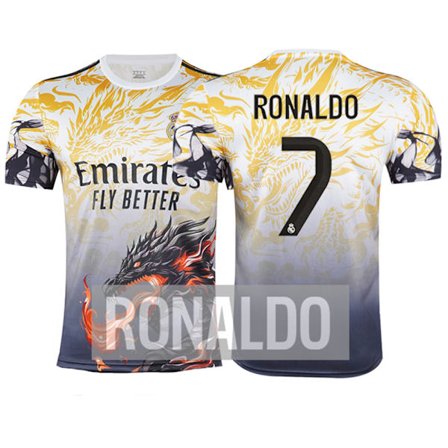 25-26 Real Madrid CF Keltainen Lohikäärme Erikoisversio NO.7 RONALDO Jalkapallo T-paita Pelipaita S-2XL