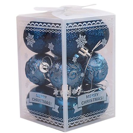 Julekule Ornamenter-dekorert Julekule Blå C-mxbc
