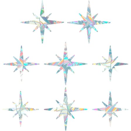 8 stk. Regnbue Vinduesklistermærker 3D Dekorativ Vinduesfilm Polygon Anti-kollisions Vinduesklistermærker Dør Vindue Statisk Klæbende Mærkater til 