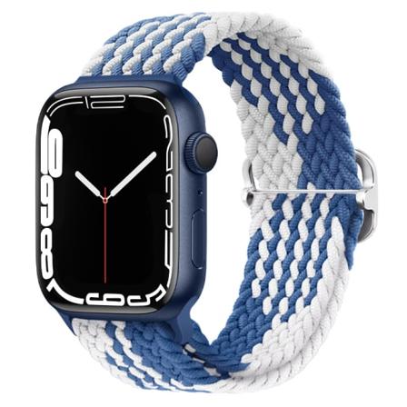 Säädettävä kudottu iwatch-ranneke (42/44/45mm, Z-kuvio sini-valkoinen) Style 3