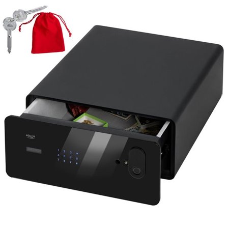 Säkerhetsskåp med pekskärm och fingeravtrycksläsare, 17 l kapacitet och stålkonstruktion