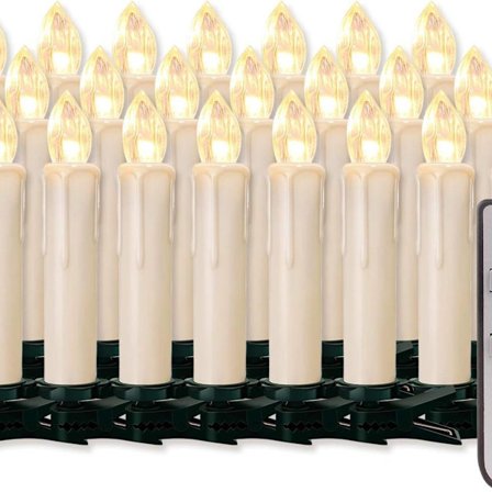 20 LED-kynttilää, himmennettävät ja langattomat, lämmin valkoinen KLB