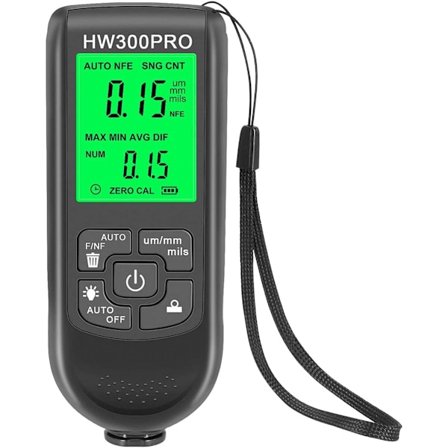 Färgtjockleksmätare Fe/NFe-sond Beläggningstjockleksmätare Professionell Multifunktionell Bilfärgsdjupmätare Test Exakt HW-300PRO för Bil Aut