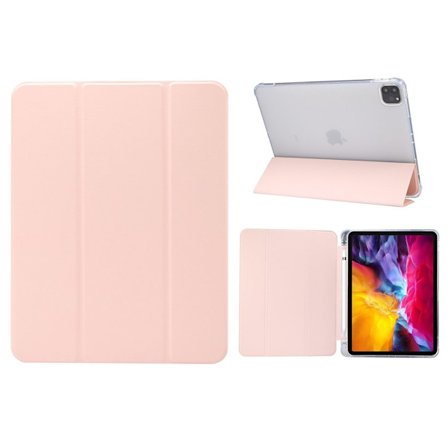 iPad Pro 11 tum (2020) / (2018) coolt trefaldigt läderfodral - Ljusrosa