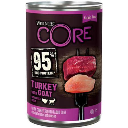 CORE Petfood - Dog Adult 95 % Duo Protein kalkun og geit 400g - Hund - Hundefôr & hundemat - Våtfôr & våtmat - ZOO.no