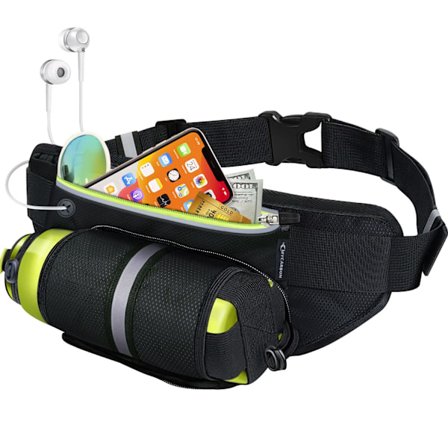 Vyölaukku juomapullolle, vedenpitävä lukittava pullolokero matkapuhelimelle 6,6 tuumaa Iphone6/6Plus/7/7Plus,Hydration vyölaukku