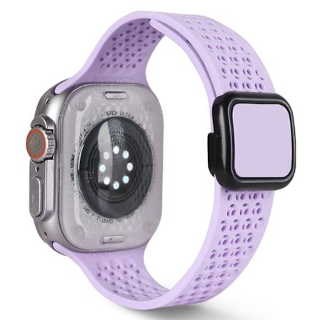 Magnetisk rem Apple Watch Series 49mm - 45mm - 44mm - 42mmSilikonebånd - Lavendel