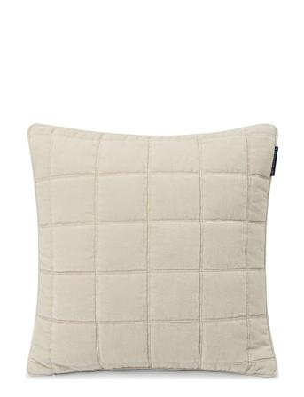 Quilted Cotton Velvet Pillow Cover Home Textiles Cushions & Blankets Cushion Covers Beige Lexington Home