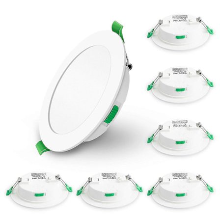 6-pakning 7W Ultra Slim Dimbar LED Downlight CCT 67-75mm Utskjæring Hvit IP44CE