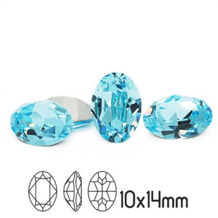 Preciosa kristall, 14x10mm MC Oval, Aqua Bohemica, 1st turkos