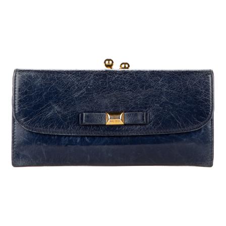 Miu Miu Pre-owned, Pre-owned Wallets Blauw, Dames, Maat:ONE Size