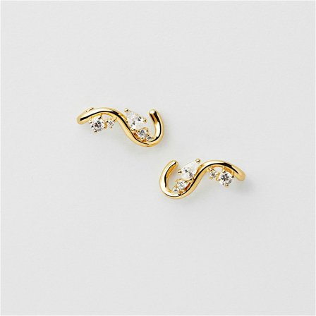 Drop Climbing Studs - 24K GULDPLÄTERAT STERLING SILVER - Safira