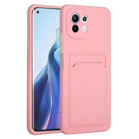 Card Holder Suojakuori For Xiaomi 11 Lite 5g Ne / Mi 11 Lite 5g / 11 Lite - Pinkki
